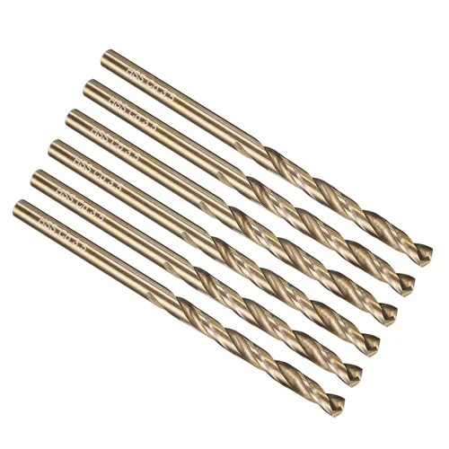 Miniatura 248 de PATIKIL Broca Jobber de 0.039 in, vástago recto M35 cobalto 5% acero de alta velocidad 135° acabado dorado para metal duro de acero inoxidable - 2