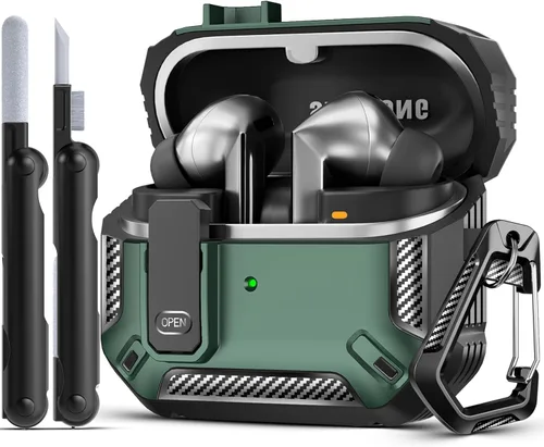 Miniatura 30 de Lock Fit Diseñado para Samsung Galaxy Buds3 FE (2025) / Buds3 Pro (2024) / Funda Buds 3 (2024), con kit de limpieza Cuerpo completo Resistente a