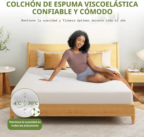 Miniatura 5 de EGOHOME Colchón individual de 6 pulgadas para niños, colchón de espuma viscoelástica con gel de té verde refrescante, alivia la presión con soporte