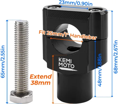 Miniatura 3 de KEMIMOTO Elevadores de manillar de motocicleta de 1 pulgada, elevadores de motocicleta de aleación de aluminio, compatibles con Sportster Softail