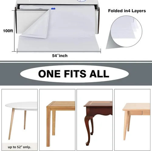 Miniatura 165 de Rollo de plástico para cubierta de mesa color verde manzana, 40 pulgadas x 100 pies, rollo de plástico resistente para cubierta de mesa de banquetes