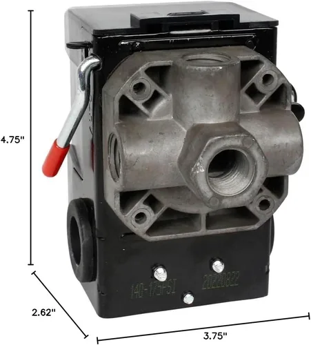 Miniatura 6 de Válvula de control resistente 140-175 PSI del interruptor de presión del compresor de aire de 4port 26 amperios