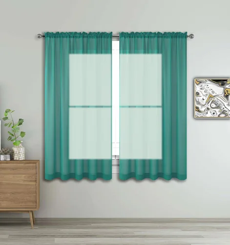 Miniatura 42 de WPM - Cortinas traslúcidas de gasa transparente con bolsillo para barra, 2 paneles de cortinas traslúcidas para dormitorio, cocina, sala de estar