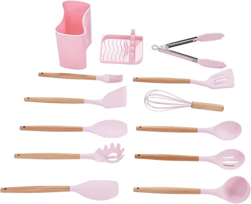 Miniatura 6 de Juego de utensilios de silicona de 13 piezas, juego de utensilios de cocina antiadherentes, utensilios de cocina de silicona de grado alimenticio