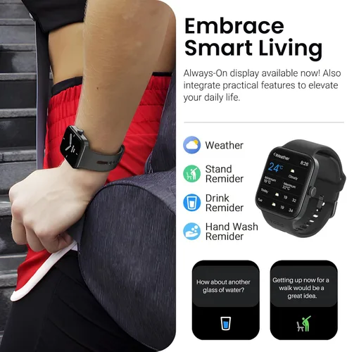 Miniatura 7 de TOZO AMOLED S4 AcuFit One - Reloj inteligente de 1.78 pulgadas, pantalla ultra clara para hombres y mujeres, monitor de actividad física de Negro