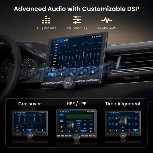 Miniatura 3 de Estéreo para automóvil Single/Doble DIN - Pantalla táctil flotante QLED de 10.1 pulgadas con botón, inalámbrico CarPlay/Android Auto
