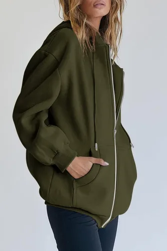 Miniatura 2 de Trendy Queen - Sudaderas con capucha Y2K con cremallera para mujer, de manga larga, para otoño, de gran tamaño, casual, con bolsillo