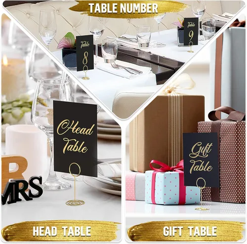 Miniatura 5 de Números de mesa negros del 1 al 30 de 4 x 6 con cabeza y tarjetas de números de mesa de regalo, letreros de cartulina para asientos de boda