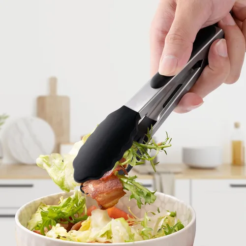 Miniatura 4 de Pinzas de silicona de 7 pulgadas, paquete de 3, pinzas pequeñas con puntas de silicona para cocinar, barbacoa, servir buffet