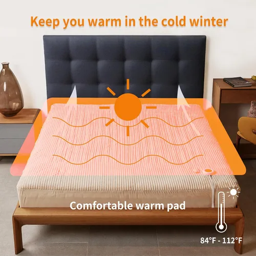 Miniatura 4 de Protector de colchón térmico tamaño individual – Protector de colchón eléctrico de 38 x 75 + 15 pulgadas, 6 ajustes de calor ajustables de 1 a 10