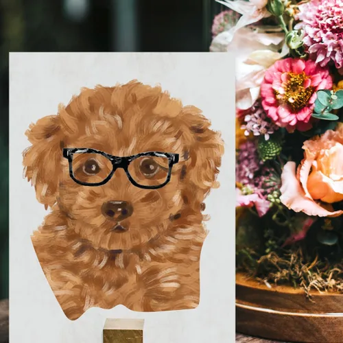 Miniatura 127 de Andaz Press Póster impreso para pared de perro, 8.5 x 11 pulgadas, Bulldog inglés con gafas negras, 1 paquete, regalo de cumpleaños de Navidad, sin