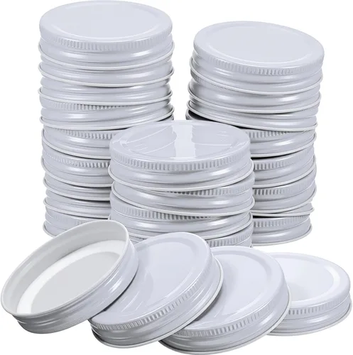 Miniatura 10 de Chuangdi 30 paquetes de tapas para tarros Mason a granel de boca regular, tapas para conservas de boca regular, a prueba de fugas, tapas sólidas