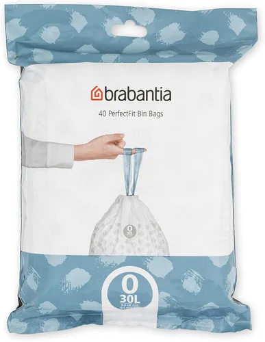 Miniatura 20 de Bolsas de basura Brabantia PerfectFit (Tamaño M/16 Gal) Bolsas gruesas de plástico para caneca de basura con asas de cordón (40 bolsas)