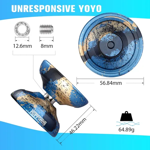 Miniatura 5 de TK2 Yoyo profesional de metal para niños de 8 a 12 años y adultos, Yoyo que no responde para principiantes avanzados y juegos profesionales, 10