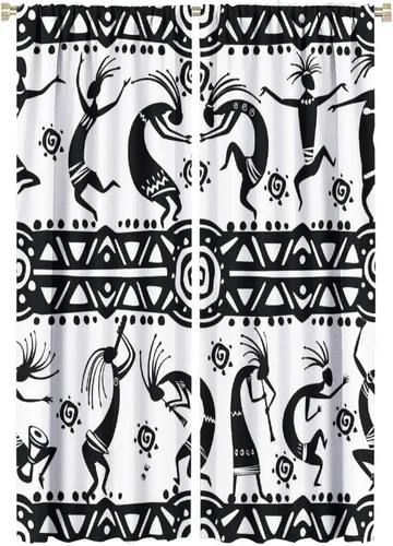 Miniatura 37 de Kokopelli - Cortinas opacas para cocina, decoración de sala de estar, dormitorio, 21 x 45 pulgadas, 2 paneles