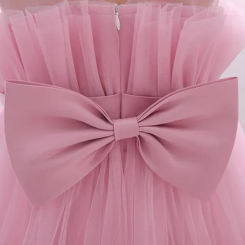 Miniatura 7 de Miipat Vestido de niña de flores para bebé, boda, fiesta, tul, princesa, vestido de baile, vestido formal con lazo para la cabeza