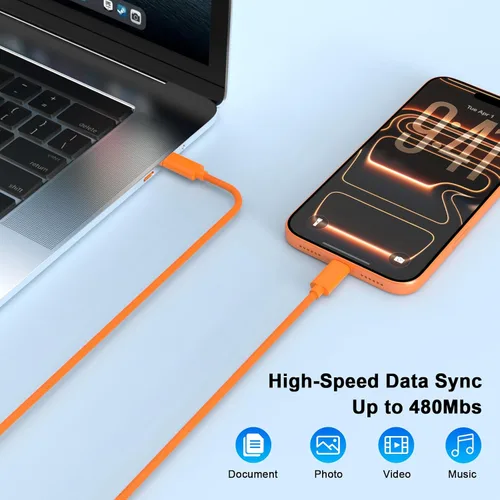 Miniatura 6 de [Certificado MFi de Apple] Cargador para iPhone 17 Pro Max de carga rápida, paquete de 2 bloques de carga USB C de 40 W con cable de carga tipo C