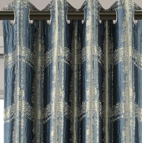 Miniatura 2 de Royal Bedding Studio - Paneles de cortina de ventana con textura jacquard abstracto con ojales superiores, juego de 2 paneles, 52 x 63 pulgadas cada