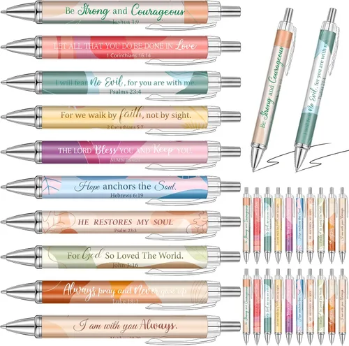 Miniatura 8 de Qeeenar 50 bolígrafos con versículo bíblico, regalo cristiano, citas inspiradoras, bolígrafos de tinta retráctiles divertidos para mujeres, hombres