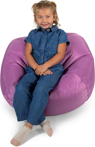 Miniatura 14 de Big Joe Silla Puf Clásica para Dormitorio de Niños y Rincón de Lectura, Azul Marino Fácil de Limpiar, Mezcla Duradera de Nylon y Poliéster, 2 Pies
