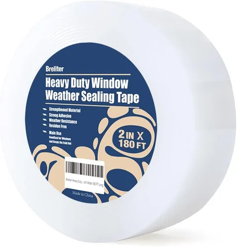 Breliter Cinta adhesiva transparente para ventanas de alta resistencia - Cinta adhesiva transparente para ventanas para invierno y aislamiento de