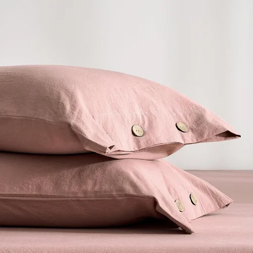 Miniatura 11 de JELLYMONI Juego de 2 fundas de almohada de algodón tamaño King de 20 x 36 pulgadas, color blanco crema, 100% algodón lavado, suave y transpirable