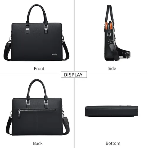 Miniatura 3 de FSD.WG Bolso de negocios Cartera de cuero Bolso de hombro para portátil Bolso de negocios para hombres