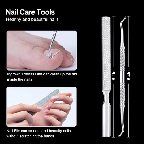 Miniatura 5 de Cortaúñas para uñas gruesas, cortaúñas de los pies, uñas encarnadas, podólogo profesional, resistente, hoja curva afilada, mango largo más ligero