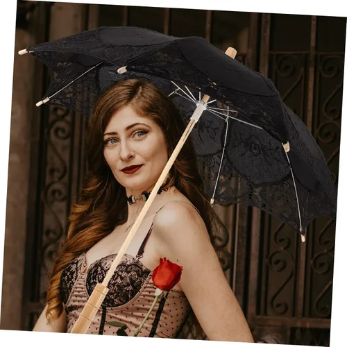 Miniatura 8 de SEWACC 2pcs Lace Umbrella Manual Fabric Decorate