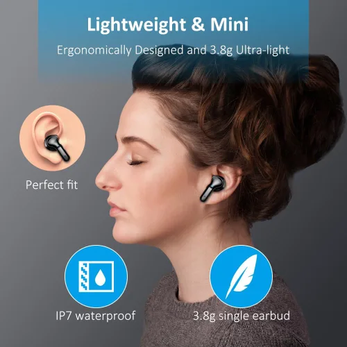 Miniatura 5 de Auriculares inalámbricos, auriculares Bluetooth 5.3 2025 NUEVOS auriculares estéreo de 40H Bass Auriculares intrauditivos ENC Auriculares