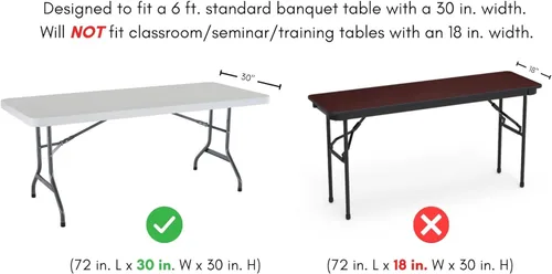 Miniatura 5 de YOUR CHAIR COVERS - Fundas/manteles de elastano rectangulares para mesas de 6 pies, mantel elástico para mesas de patio, decoración elástica