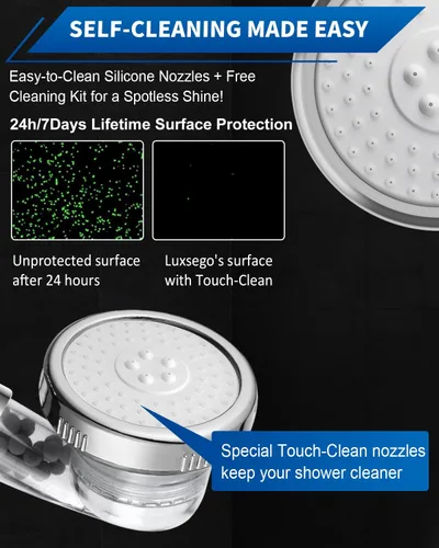 Miniatura 4 de Cabezal de ducha filtrado para agua dura, cabezales de ducha de alta presión de 3 modos con pulverización de mano, juego de cabezal de ducha Gris