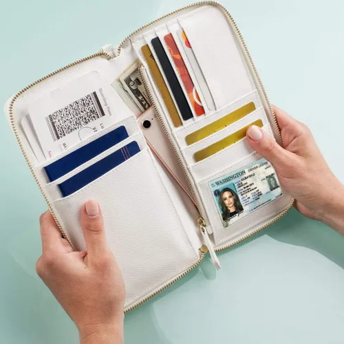Miniatura 7 de Organizador de documentos de viaje - Funda RFID para pasaporte, cartera con soporte para la familia