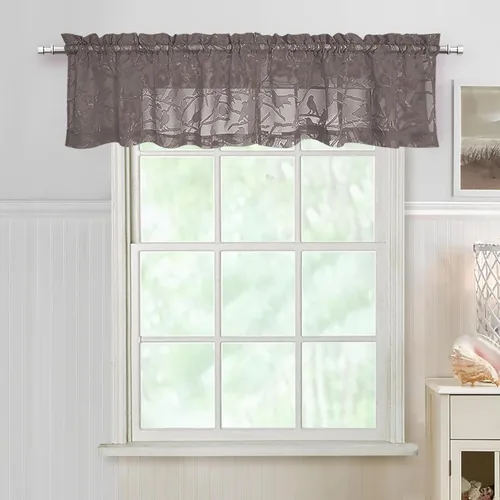 Miniatura 39 de OVZME Anji - 2 paneles de cortinas traslúcidas de gasa marrón de 72 pulgadas de largo para dormitorio, doble bolsillo para barra, tela ligera