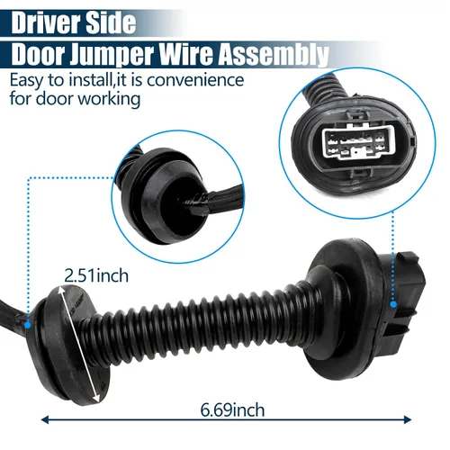 Miniatura 6 de Conjunto de cables de puente para puerta trasera izquierda compatible con Ford F-150 Crew Cab lado del conductor 2009-2014 Reemplazo de arnés