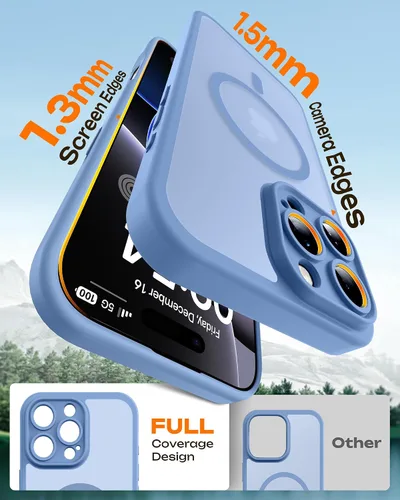 Miniatura 192 de TOCOL Funda para iPhone 11, compatible con Magsafe, protección completa de cámara, imanes integrados, protección contra caídas, funda translúcida
