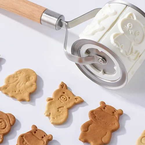 Miniatura 2 de EXCEART Moldes para galletas de bricolaje, 8 patrones de animales para festivales, cortadores de galletas rodantes resistentes