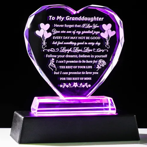 Miniatura 11 de YWHL Regalos de cumpleaños para mejor amiga con base LED, regalo de mejor amiga para mujeres, corazón de cristal, amistad, regalos BFF para mujeres