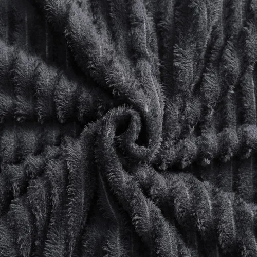 Miniatura 2 de NTBAY Manta de franela de felpa para bebé, manta suave y cálida para niños pequeños con textura a rayas para cochecito, cuna, viajes, 30 x 40 Negro