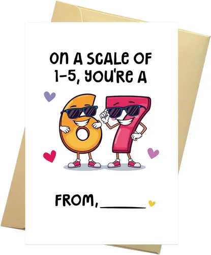 Miniatura 8 de 67 tarjetas divertidas de seis siete memes para novia, esposa, tarjeta del día de San Valentín para novio y esposo, 67 regalos para ella, regalo