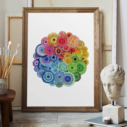 Miniatura 4 de Hibah Pintura de Diamantes DIY 5D Forma Especial Rhinestone, Flor Mandala, Conjunto de Pintura de Diamantes Mandala de Cristal Parcial Mandala 3