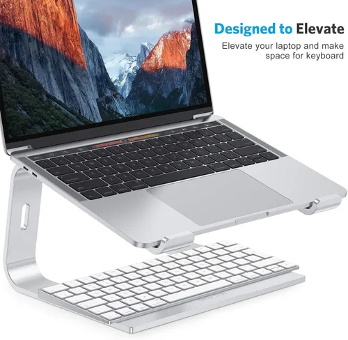 Miniatura 4 de OMOTON - Soporte desmontable de aluminio para laptop en escritorio, compatible con MacBook Air, Pro, Dell, HP, Lenovo y todas las laptops