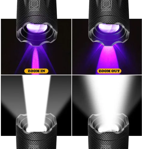 Miniatura 4 de Kit de Linterna de Luz Negra DaskFire, 2 en 1 LED UV 395nm con 500LM de Destacado, 4 Modos, Antorcha Ultravioleta para Detección de Orina