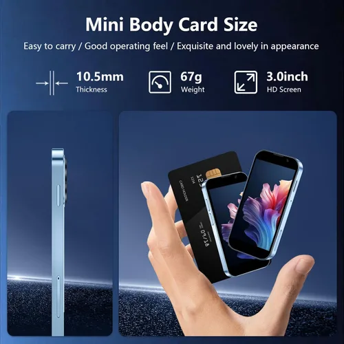 Miniatura 2 de Mini teléfono 3.0 "HD pantalla táctil Mini Smartphone más pequeño del mundo desbloqueado Android compacto teléfono móvil para niños y estudiantes