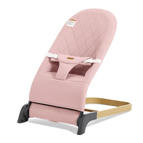 Miniatura 13 de Mecedora plegable para bebé, asiento de bebé con 3 alturas ajustables, balancín portátil para recién nacido, asiento ergonómico para rebote natural