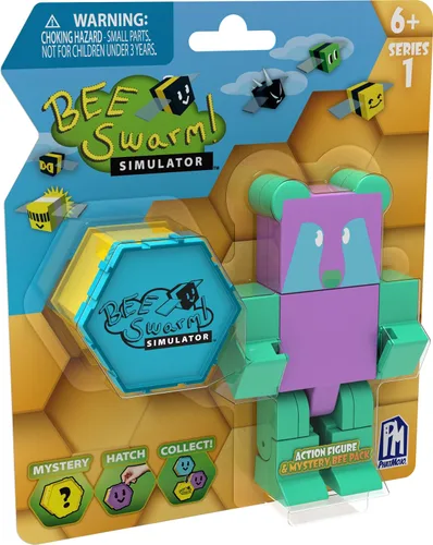 Miniatura 2 de Bee Swarm Simulator Paquete de figuras de acción de oso de gomita con estuche de abeja misteriosa y panal