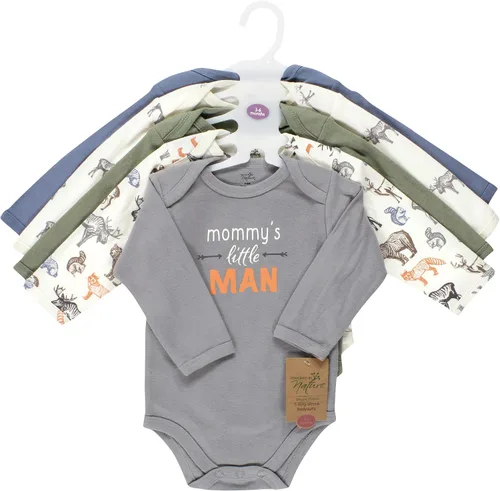 Miniatura 2 de Touched by Nature Body unisex de algodón orgánico de manga larga para bebé, Niño Bosque