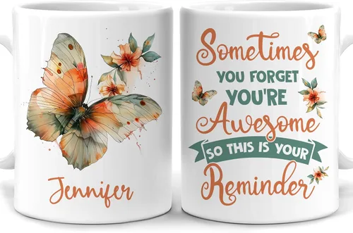 Miniatura 17 de Hyturtle Taza Personalizada de Mariposa - Regalos Inspiradores para Niñas, Mujeres y Amigas - Regalos de Cumpleaños para Amantes de las Mariposas