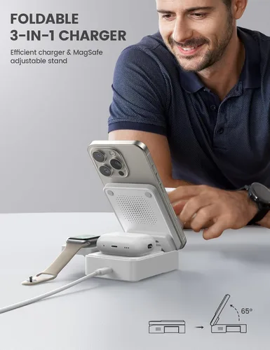 Miniatura 7 de Estación de carga 3 en 1 Lamicall para Apple - Blanco AU2 Blanco nieve