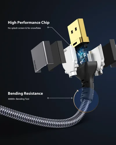 Miniatura 4 de Maxonar USB C a DisplayPort con certificado VESA, 8K 60Hz Tipo C a DP Cable no bidireccional 6.6FT/2M (4K 60Hz 144Hz 120Hz) 32.4Gbps 1.4 HBR3 Modo